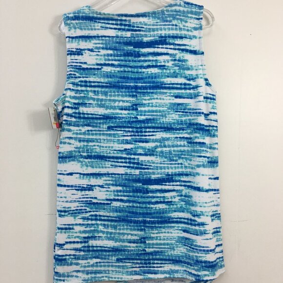 Rafaella Cabana Party Blue and White Sleeveless Top Size S NEW With Tags - Picture 5 of 6